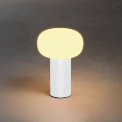 LED-Tischleuchte Antibes, IP54, Akku, RGBW, weiß