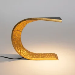LED-Tischleuchte AUREONDA, schwarz/gold, Höhe 30 cm, Metall