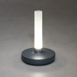 LED-Tischleuchte Biarritz, IP54, Akku, CCT, grau