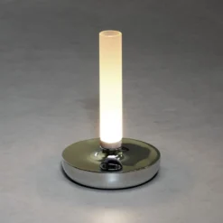 LED-Tischleuchte Biarritz IP54, Akku, CCT, silber