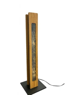 LED-Tischleuchte Chile 4-seitig, eiche/buntschiefer, 54 cm