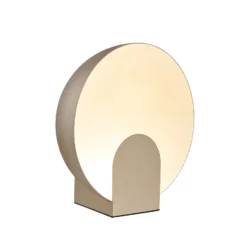 LED-Tischleuchte Óculo, goldfarben, Ø 20cm, Metall, indirekt