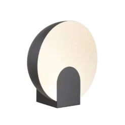 LED-Tischleuchte Óculo, schwarz, Ø 30 cm, Metall, indirekt