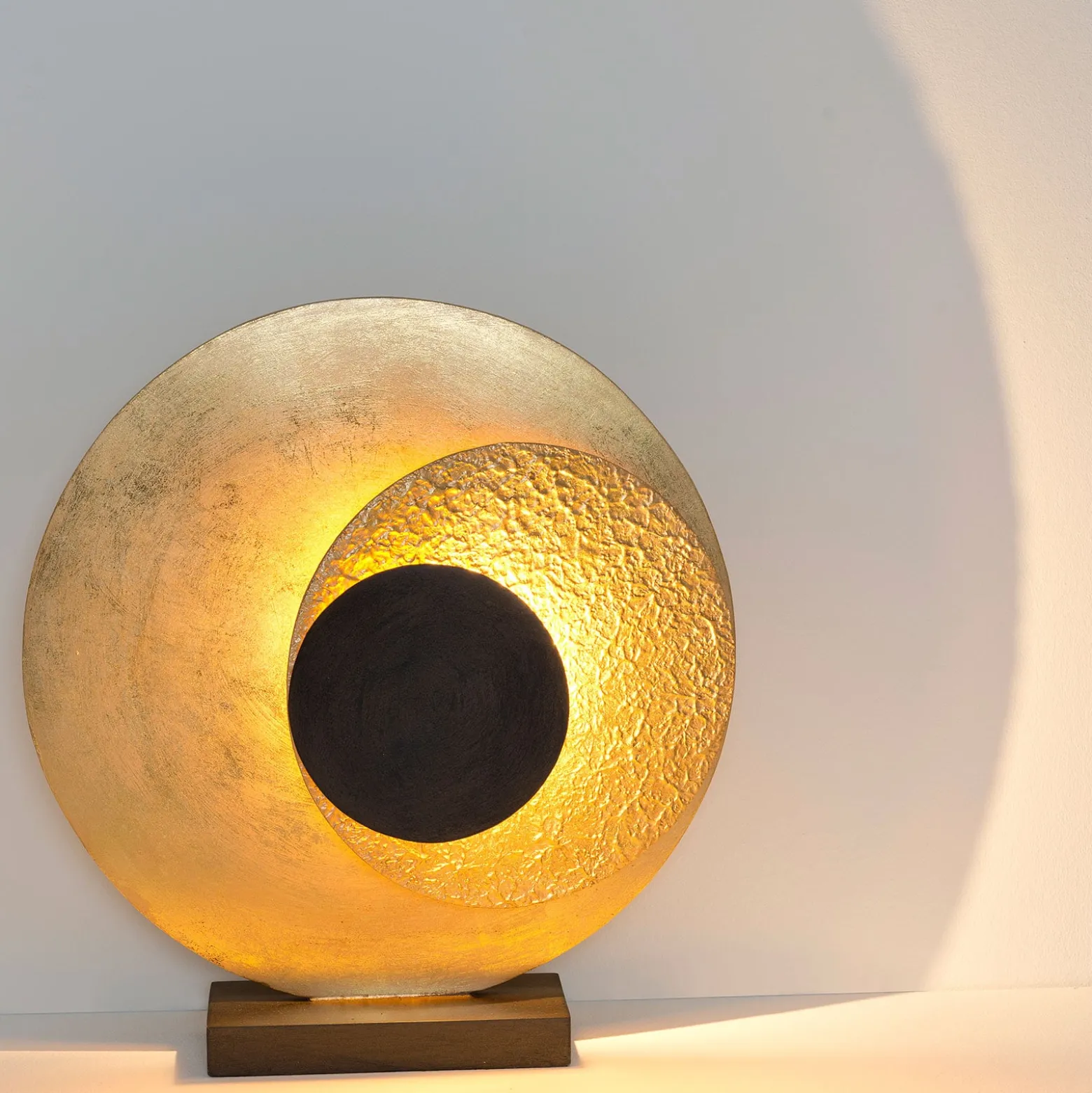LED-Tischleuchte La Bocca, Höhe 43 cm, gold-braun