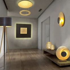 LED-Tischleuchte La Bocca, Höhe 43 cm, gold-braun
