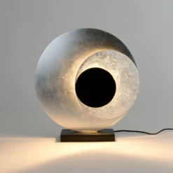 LED-Tischleuchte La Bocca, silber, Höhe 43 cm, 2-flg., Eisen