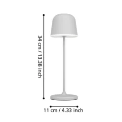 LED-Tischleuchte Mannera mit Akku, grau