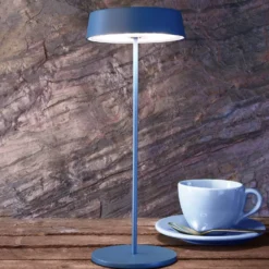 LED-Tischleuchte Miram mit Akku, dimmbar, blau