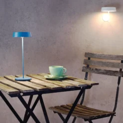 LED-Tischleuchte Miram mit Akku, dimmbar, blau