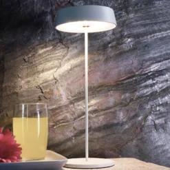 LED-Tischleuchte Miram mit Akku, dimmbar, weiß