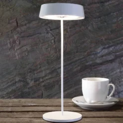 LED-Tischleuchte Miram mit Akku, dimmbar, weiß