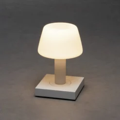LED-Tischleuchte Monaco für außen Akku, weiß