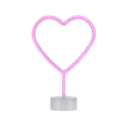 LED-Tischleuchte Neon Herz, batteriebetrieben