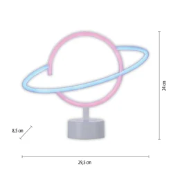 LED-Tischleuchte Neon Saturn, batteriebetrieben