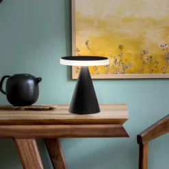 LED-Tischleuchte Neutra, Höhe 27 cm, schwarz, Touchdimmer