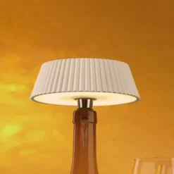 LED-Tischleuchte Relax, weiß, Flaschenaufsatz, Akku