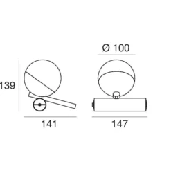 LED-Tischleuchte Rossini, chrom, Aluminium, PMMA, Dimmer