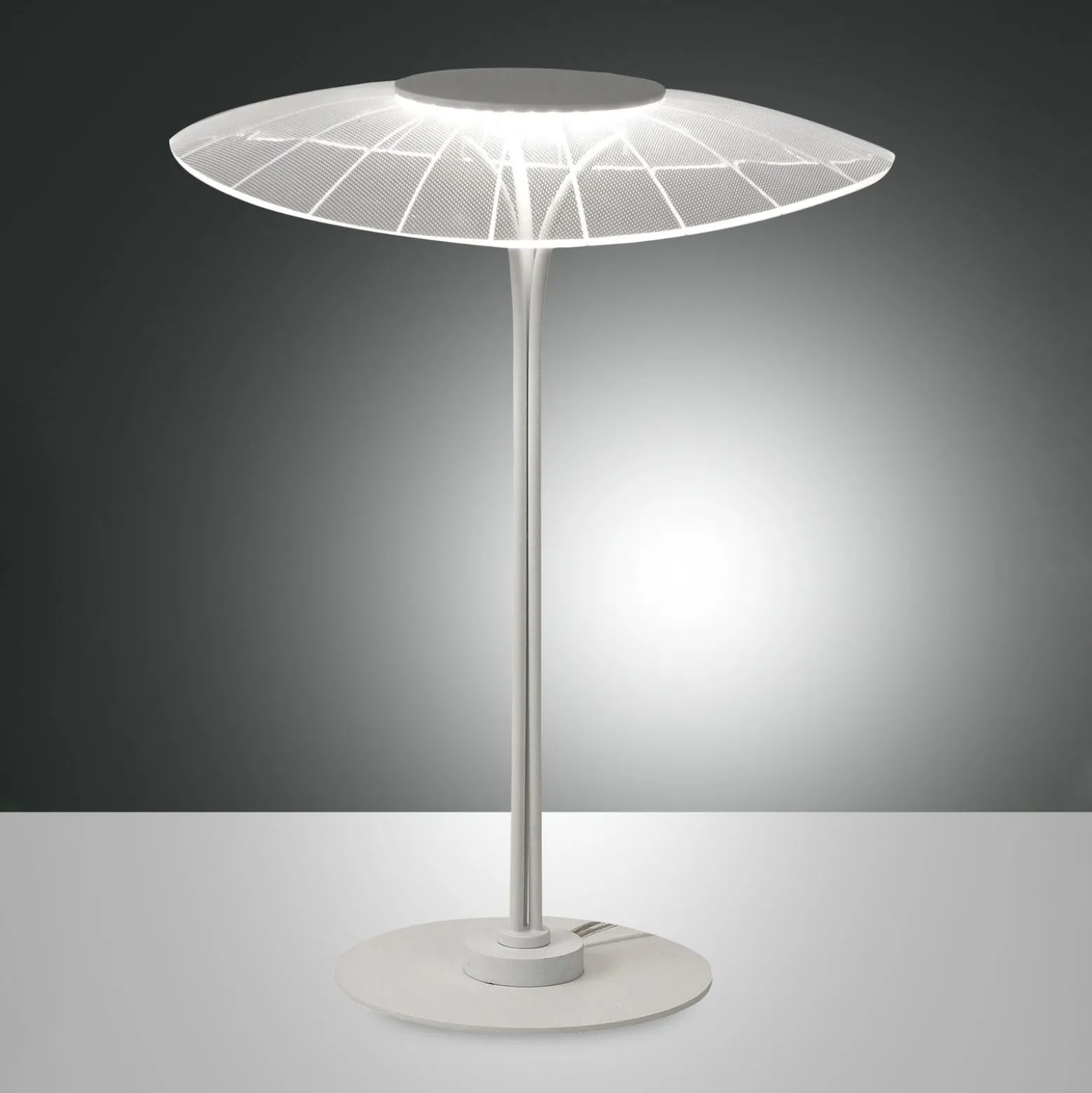 LED-Tischleuchte Vela, weiß/transparent, 36cm, Acryl, Dimmer
