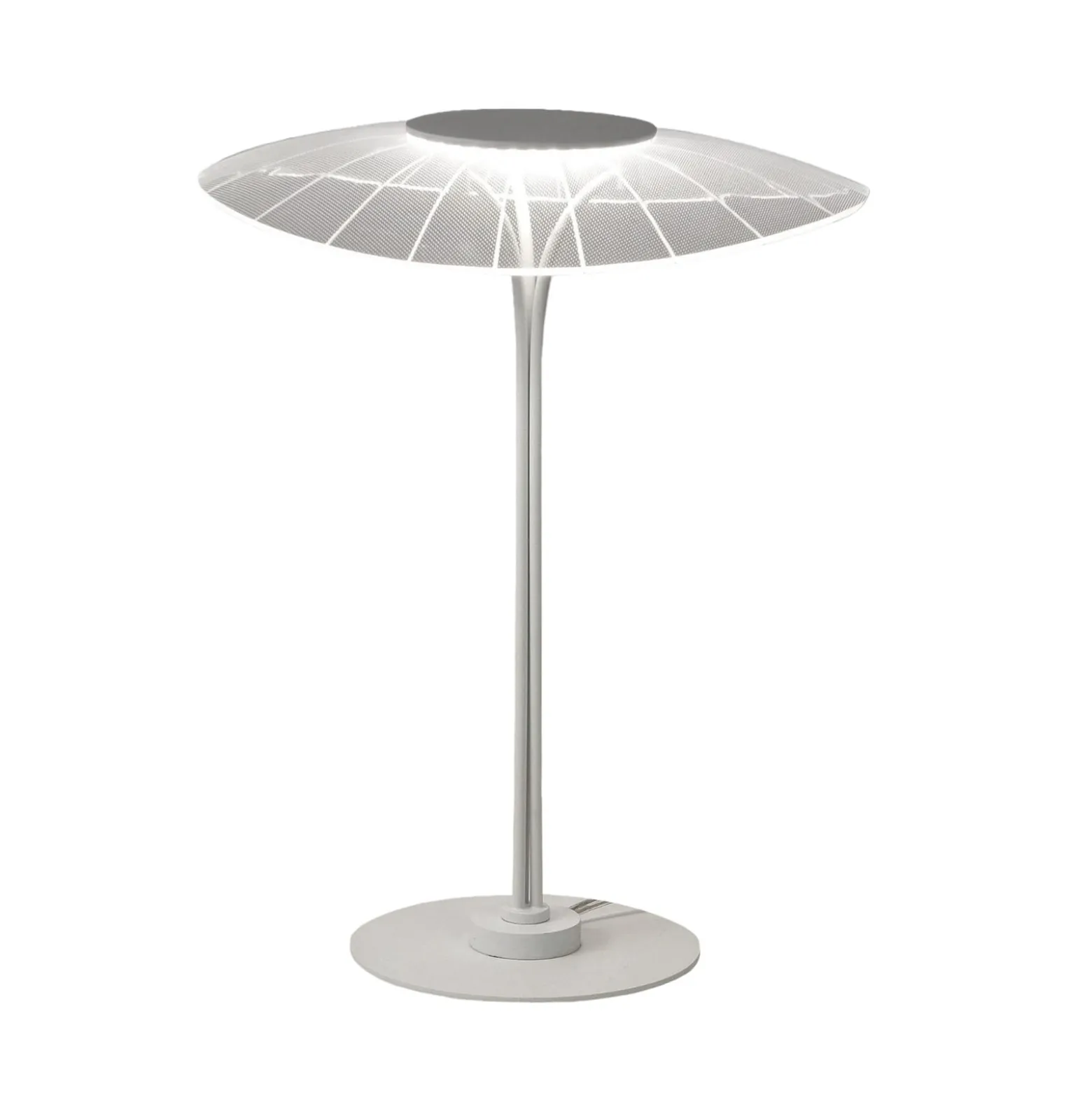 LED-Tischleuchte Vela, weiß/transparent, 36cm, Acryl, Dimmer