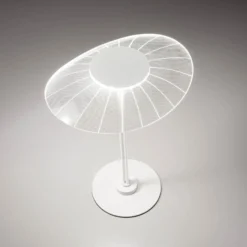 LED-Tischleuchte Vela, weiß/transparent, 36cm, Acryl, Dimmer
