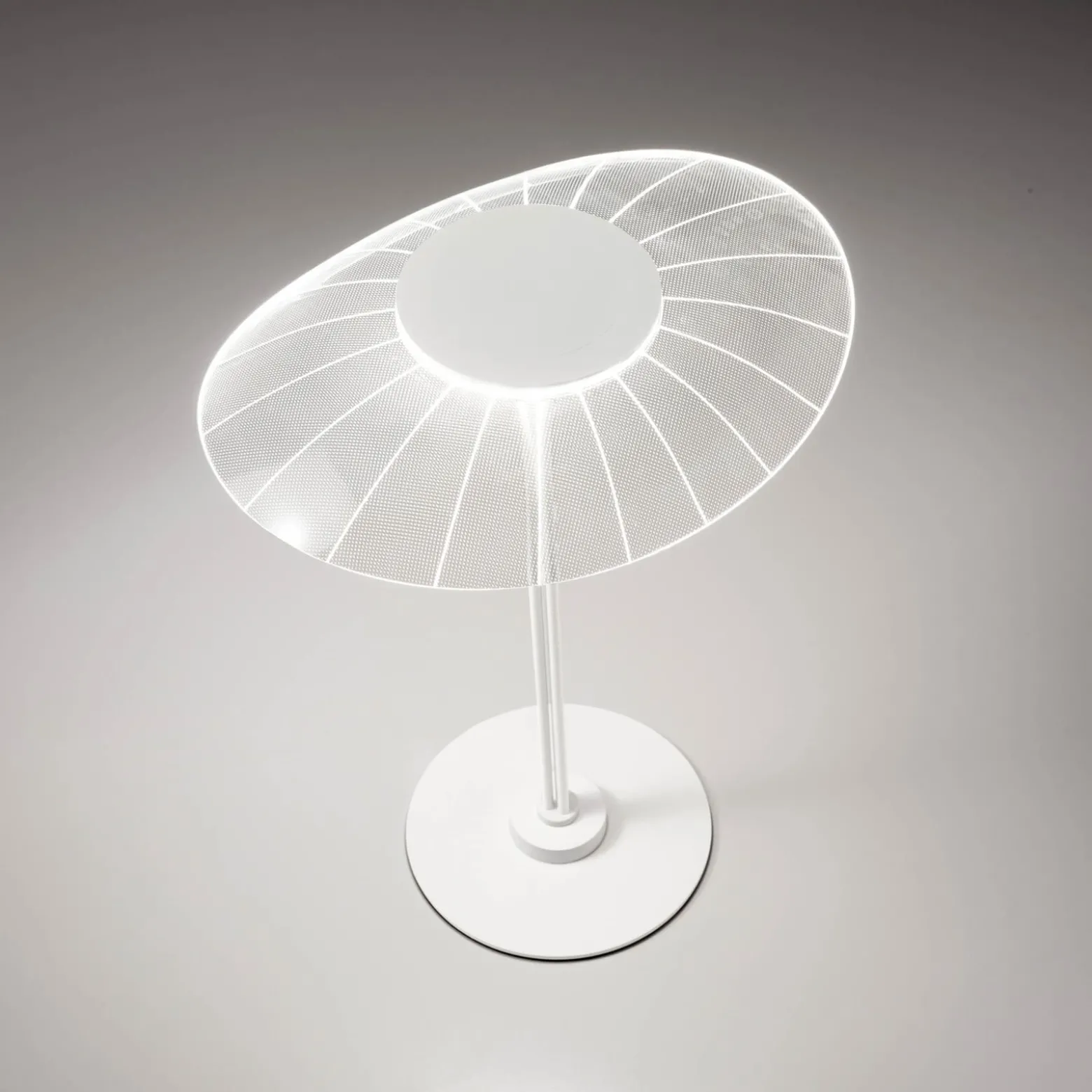 LED-Tischleuchte Vela, weiß/transparent, 36cm, Acryl, Dimmer