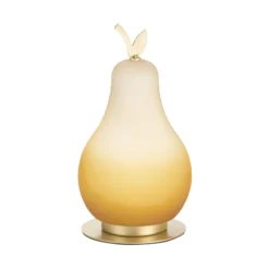 LED-Tischleuchte Wilma, orange/messing, Birnenform, dimmbar