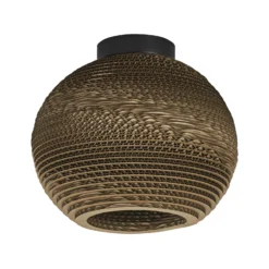 LEDVANCE Deckenleuchte Ball, Ø 26 cm, braun, Wellpappe, E27