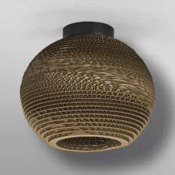 LEDVANCE Deckenleuchte Ball, Ø 26 cm, braun, Wellpappe, E27
