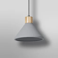 LEDVANCE Hängeleuchte Concrete Wood, Ø 22 cm, Beton, grau