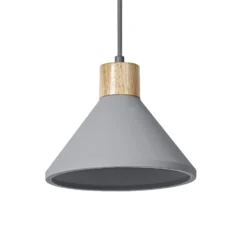 LEDVANCE Hängeleuchte Concrete Wood, Ø 22 cm, Beton, grau