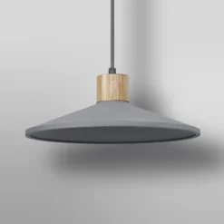LEDVANCE Hängeleuchte Concrete Wood, Ø 32 cm, Beton, grau