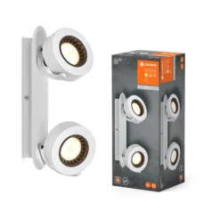 LEDVANCE LED-Deckenstrahler Venus, 3.000 K, 2-fl., weiß