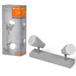 LEDVANCE Pear LED-Anbauspot GU10 2-flammig grau