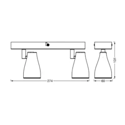 LEDVANCE Pear LED-Anbauspot GU10 2-flammig grau