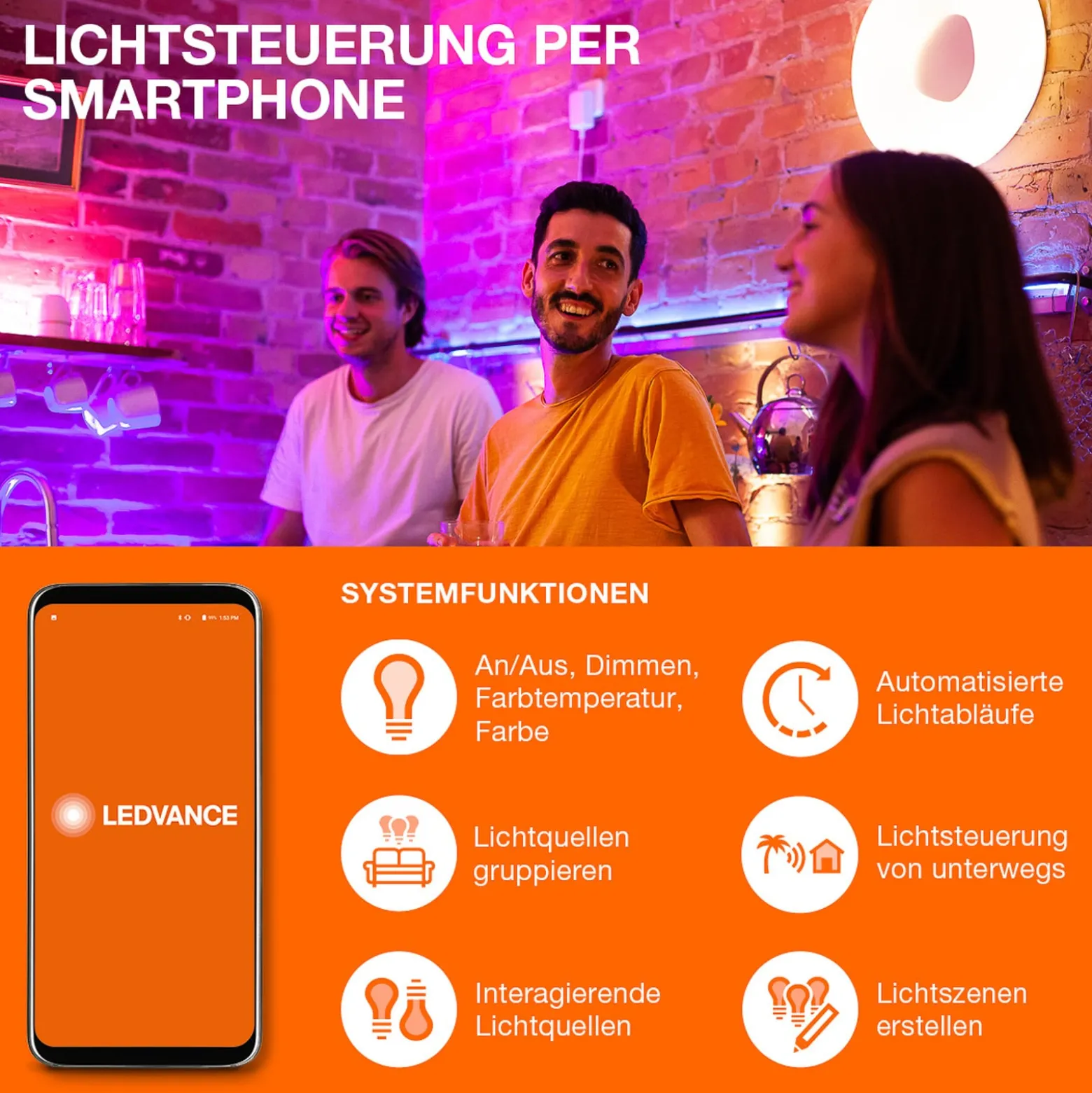 LEDVANCE SMART+ WiFi Circle Control LED-Außenleuchte, Kamera