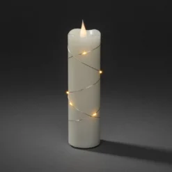 LED-Wachskerze creme Lichtfarbe Bernstein 17,8 cm