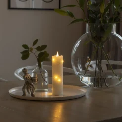 LED-Wachskerze creme Lichtfarbe Bernstein 17,8 cm