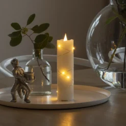 LED-Wachskerze creme Lichtfarbe Bernstein 17,8 cm