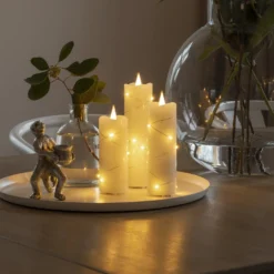 LED-Wachskerze creme Lichtfarbe Bernstein 12,7 cm