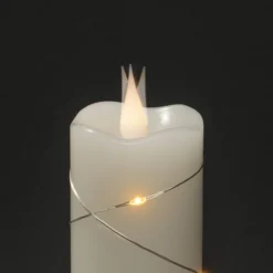 LED-Wachskerze creme Lichtfarbe Bernstein 12,7 cm