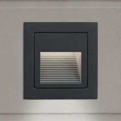 LED-Wandeinbaulampe Loro, anthrazit, Breite 8,5 cm, Alu