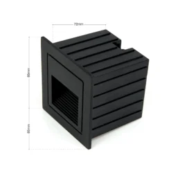 LED-Wandeinbaulampe Loro, schwarz, Breite 8,5 cm, Aluminium