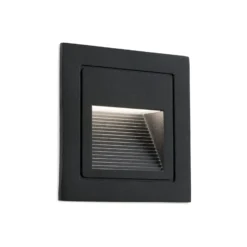 LED-Wandeinbaulampe Loro, schwarz, Breite 8,5 cm, Aluminium