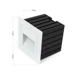 LED-Wandeinbaulampe Loro, weiß, Breite 8,5 cm, Aluminium
