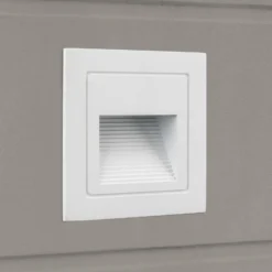 LED-Wandeinbaulampe Loro, weiß, Breite 8,5 cm, Aluminium
