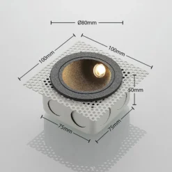 LED-Wandeinbauleuchte Pordis, IP65, rund