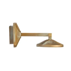 LED-Wandlampe Aura Disk, Ausladung 23 cm messing antik IP65