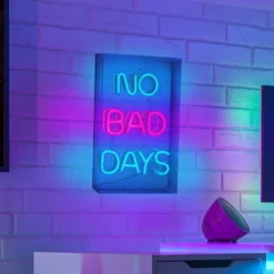 LED-Wandlampe No Bad Days, klar, 30x18 cm Kunststoff USB RGB