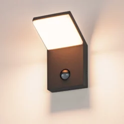 LED-Wandlampe Ordi, anthrazit, Alu, Breite 10 cm, Sensor