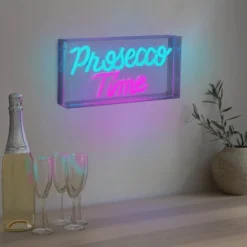 LED-Wandlampe Prosecco Time klar 30x15 cm Kunststoff USB RGB